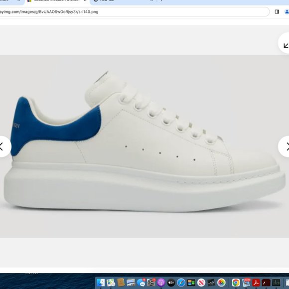Alexander McQueen Oversized White/ Blue Suede sz 9 US /42EU